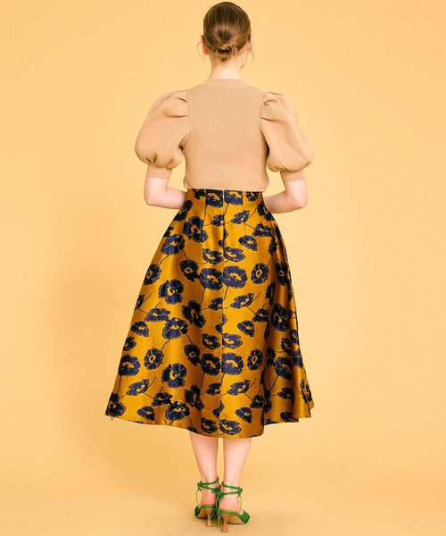 LANVIN en Bleu(ランバンオンブルー)の「ANEMONE JQスカート(スカート・レディース・ブラウン/マスタード・38/36)」の5枚目の写真