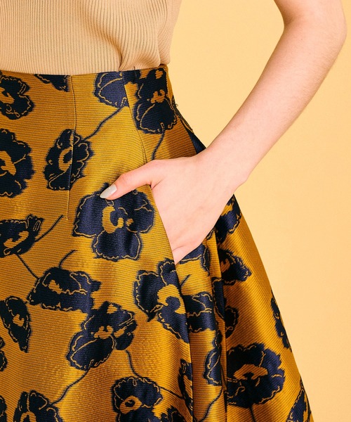 LANVIN en Bleu(ランバンオンブルー)の「ANEMONE JQスカート(スカート・レディース・ブラウン/マスタード・38/36)」の8枚目の写真