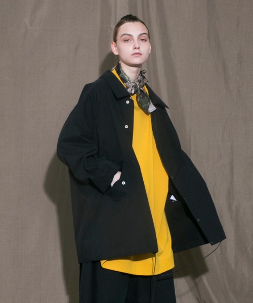 my beautiful landlet(マイビューティフルランドレット)の「【my beautiful landlet】 cotton nylon bio peach coach jacket(ブルゾン・メンズ・ホワイト/ブラック/ベージュ・1/0)」の3枚目の写真
