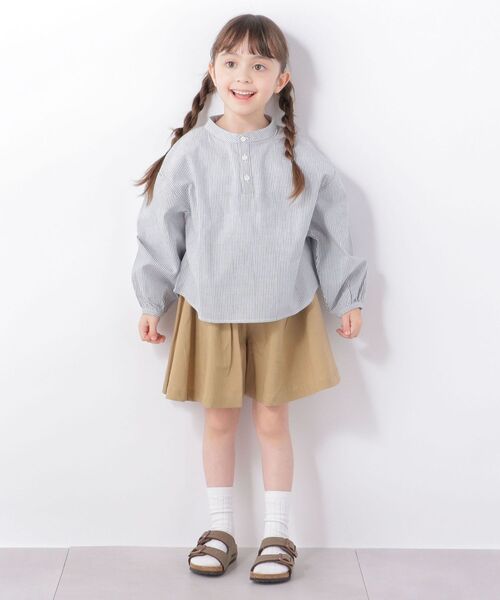 SHIPS any（シップス エニィ）の「SHIPS any: リラックス プルオーバー ブラウス ストライプ<KIDS>（シャツ/ブラウス・キッズ・オフホワイト・S(110-120)/M(125-135)/L(140-150)）」の9枚目の写真