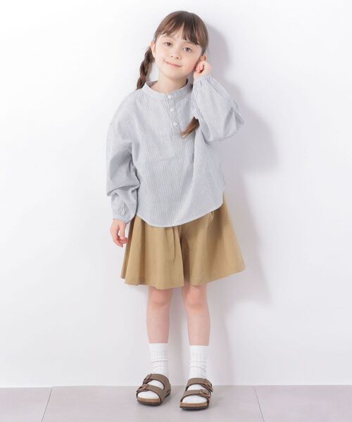 SHIPS any（シップス エニィ）の「SHIPS any: リラックス プルオーバー ブラウス ストライプ<KIDS>（シャツ/ブラウス・キッズ・オフホワイト・S(110-120)/M(125-135)/L(140-150)）」の8枚目の写真