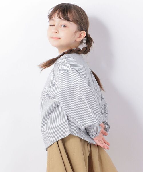 SHIPS any（シップス エニィ）の「SHIPS any: リラックス プルオーバー ブラウス ストライプ<KIDS>（シャツ/ブラウス・キッズ・オフホワイト・S(110-120)/M(125-135)/L(140-150)）」の6枚目の写真