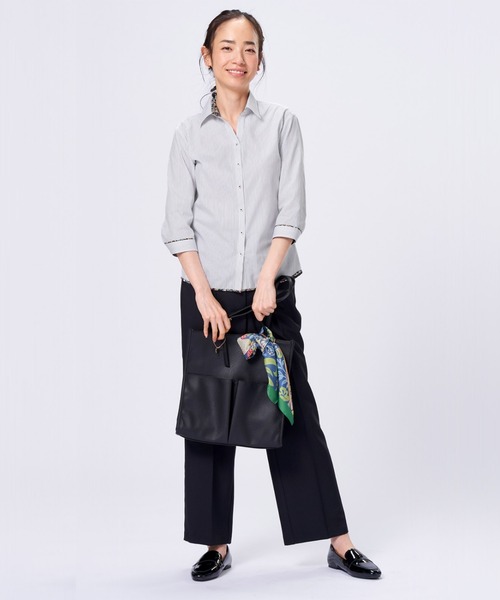 TOKYO SHIRTS(トウキョウシャツ)の「ヴィンテージ風スカーフ(バンダナ/スカーフ・レディース・グリーン/アイボリー/ベビーピンク・FREE)」の7枚目の写真