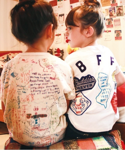 DENIM DUNGAREE（デニムダンガリー）の「ビンテージトンプキン天竺 H.A.G.SUMMER Tシャツ（Tシャツ/カットソー・キッズ・ホワイト・130/140）」の3枚目の写真