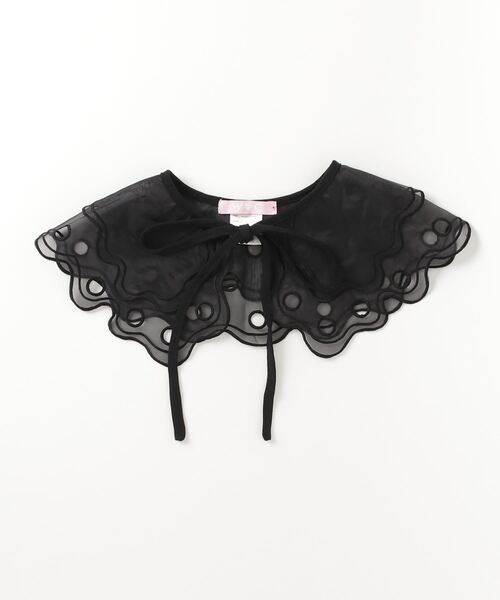 WC(ダブル シー)の「シアーレースつけ襟(付け襟・レディース・ホワイト/ブラック・FREE)」の1枚目の写真