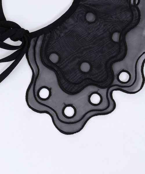 WC(ダブル シー)の「シアーレースつけ襟(付け襟・レディース・ホワイト/ブラック・FREE)」の5枚目の写真