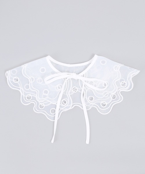 WC(ダブル シー)の「シアーレースつけ襟(付け襟・レディース・ホワイト/ブラック・FREE)」の3枚目の写真
