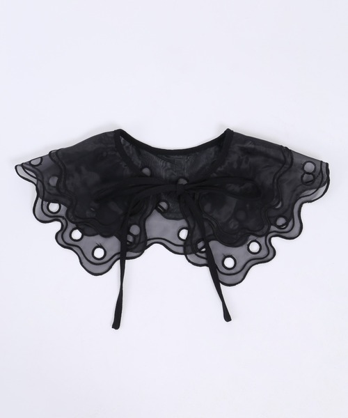 WC(ダブル シー)の「シアーレースつけ襟(付け襟・レディース・ホワイト/ブラック・FREE)」の7枚目の写真