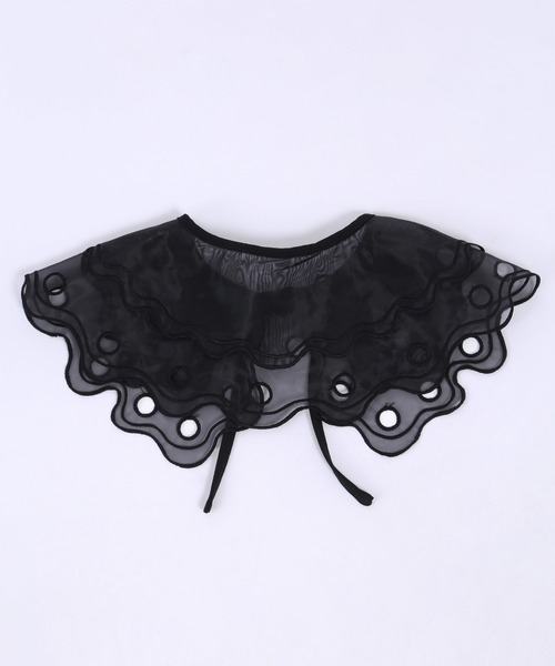 WC(ダブル シー)の「シアーレースつけ襟(付け襟・レディース・ホワイト/ブラック・FREE)」の4枚目の写真