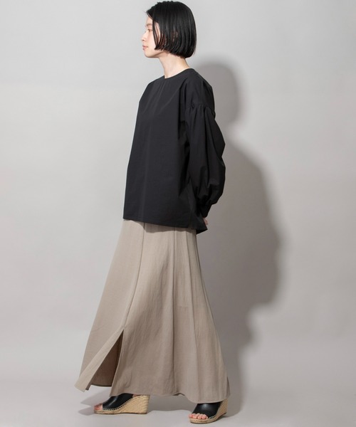 Munich(ミューニック)の「コットンタイプライタータック&ギャザーブラウス(シャツ/ブラウス・レディース・ホワイト/キャメル/ブラック・FREE)」の19枚目の写真