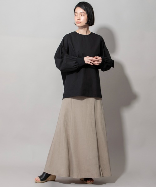 Munich(ミューニック)の「コットンタイプライタータック&ギャザーブラウス(シャツ/ブラウス・レディース・ホワイト/キャメル/ブラック・FREE)」の18枚目の写真