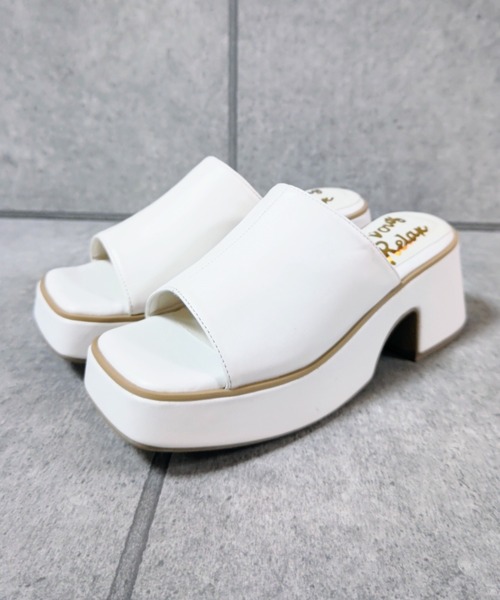 Noubel Voug Relax（ヌーベルヴォーグリラックス）の「バルキーヒールサンダル（サンダル・レディース・ホワイト/ブラック/ベージュ・LL/S/M/L）」の10枚目の写真