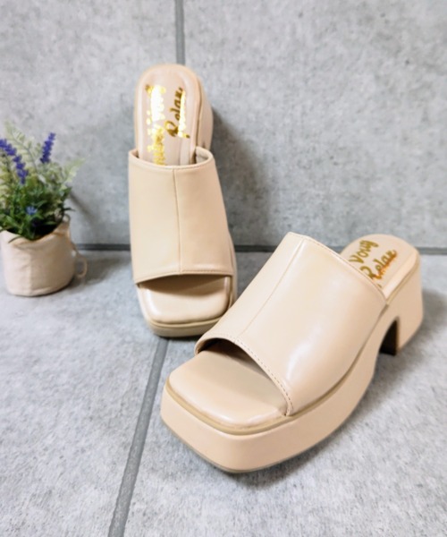 Noubel Voug Relax（ヌーベルヴォーグリラックス）の「バルキーヒールサンダル（サンダル・レディース・ホワイト/ブラック/ベージュ・LL/S/M/L）」の6枚目の写真