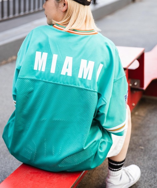 WEGO（ウィゴー）の「∴WEGO/別注 NFL チームロゴメッシュBIGT（Tシャツ/カットソー・メンズ・ターコイズブルー/ダークグリーン/パープル/ホワイト/ブラック・MEDIUM/LARGE）」の8枚目の写真