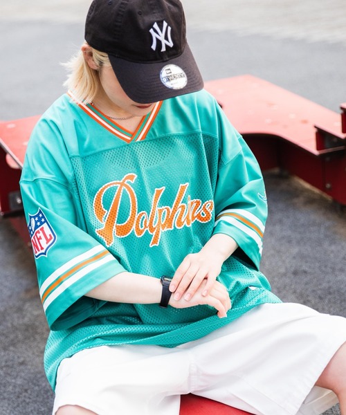 WEGO（ウィゴー）の「∴WEGO/別注 NFL チームロゴメッシュBIGT（Tシャツ/カットソー・メンズ・ターコイズブルー/ダークグリーン/パープル/ホワイト/ブラック・MEDIUM/LARGE）」の9枚目の写真