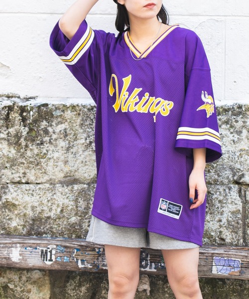 WEGO（ウィゴー）の「∴WEGO/別注 NFL チームロゴメッシュBIGT（Tシャツ/カットソー・メンズ・ターコイズブルー/ダークグリーン/パープル/ホワイト/ブラック・MEDIUM/LARGE）」の22枚目の写真