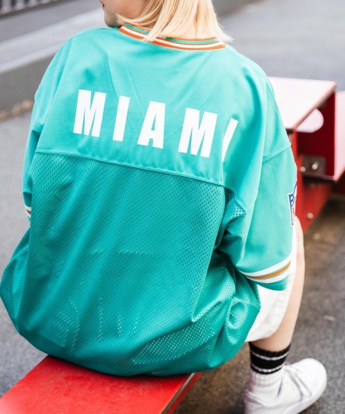 WEGO（ウィゴー）の「∴WEGO/別注 NFL チームロゴメッシュBIGT（Tシャツ/カットソー・メンズ・ターコイズブルー/ダークグリーン/パープル/ホワイト/ブラック・MEDIUM/LARGE）」の21枚目の写真