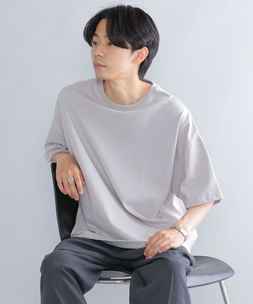 SHIPS(シップス)の「*SHIPS: ビッグシルエット ヘビーウェイト コットン クルーネック Tシャツ(Tシャツ/カットソー・メンズ・ホワイト/ベージュ/グレー/ブルー・SMALL/MEDIUM/LARGE)」の3枚目の写真