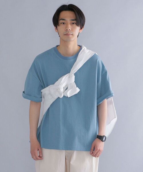 SHIPS(シップス)の「*SHIPS: ビッグシルエット ヘビーウェイト コットン クルーネック Tシャツ(Tシャツ/カットソー・メンズ・ホワイト/ベージュ/グレー/ブルー・SMALL/MEDIUM/LARGE)」の4枚目の写真