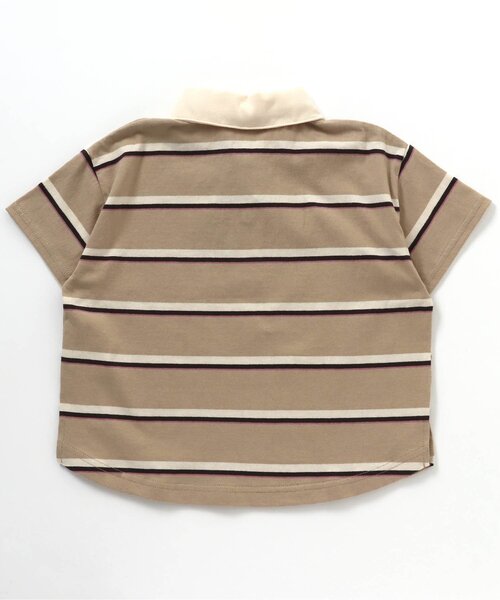 BREEZE(ブリーズ)の「マルチボーダーポロシャツ(ポロシャツ・キッズ・ベージュ/グリーン・90/120/140/110/130/100/80)」の4枚目の写真