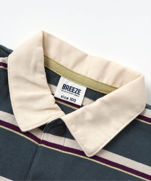 BREEZE(ブリーズ)の「マルチボーダーポロシャツ(ポロシャツ・キッズ・ベージュ/グリーン・90/120/140/110/130/100/80)」の10枚目の写真