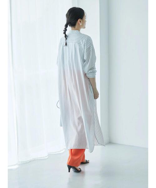 AMERICAN HOLIC（アメリカンホリック）の「Wポケット開襟ワンピース（ワンピース・レディース・ネイビー/カーキ/アイボリー/ストライプ・M/L）」の12枚目の写真