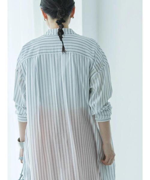 AMERICAN HOLIC（アメリカンホリック）の「Wポケット開襟ワンピース（ワンピース・レディース・ネイビー/カーキ/アイボリー/ストライプ・M/L）」の13枚目の写真