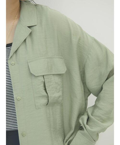 AMERICAN HOLIC（アメリカンホリック）の「Wポケット開襟ワンピース（ワンピース・レディース・ネイビー/カーキ/アイボリー/ストライプ・M/L）」の20枚目の写真