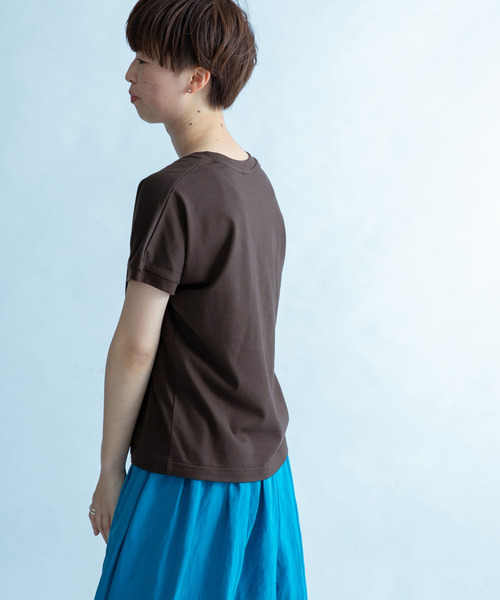 FORK&SPOON（フォークアンドスプーン）の「FORK&SPOON　オーガニックコットンワイドTシャツ（Tシャツ/カットソー・レディース・ブラウン/ネイビー/ブラック系その他/ホワイト系その他・1）」の8枚目の写真