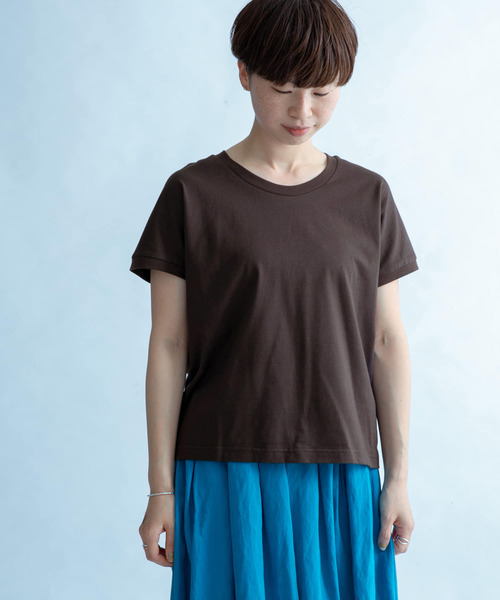 FORK&SPOON（フォークアンドスプーン）の「FORK&SPOON　オーガニックコットンワイドTシャツ（Tシャツ/カットソー・レディース・ブラウン/ネイビー/ブラック系その他/ホワイト系その他・1）」の9枚目の写真