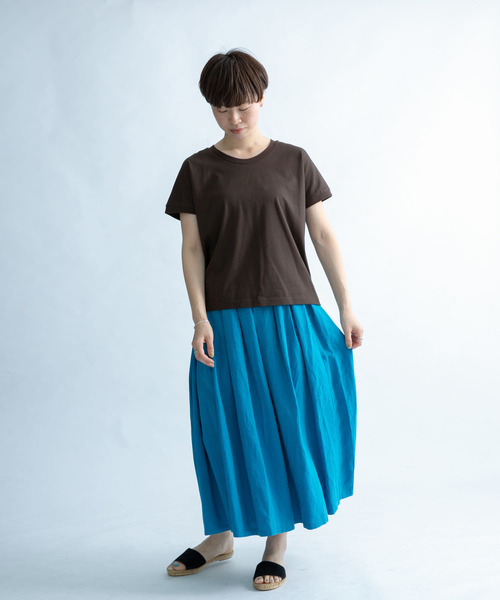 FORK&SPOON（フォークアンドスプーン）の「FORK&SPOON　オーガニックコットンワイドTシャツ（Tシャツ/カットソー・レディース・ブラウン/ネイビー/ブラック系その他/ホワイト系その他・1）」の10枚目の写真