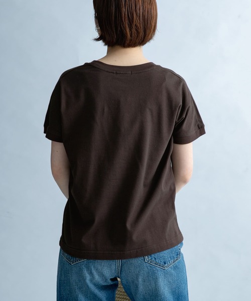 FORK&SPOON（フォークアンドスプーン）の「FORK&SPOON　オーガニックコットンワイドTシャツ（Tシャツ/カットソー・レディース・ブラウン/ネイビー/ブラック系その他/ホワイト系その他・1）」の12枚目の写真