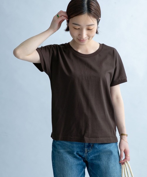 FORK&SPOON（フォークアンドスプーン）の「FORK&SPOON　オーガニックコットンワイドTシャツ（Tシャツ/カットソー・レディース・ブラウン/ネイビー/ブラック系その他/ホワイト系その他・1）」の13枚目の写真