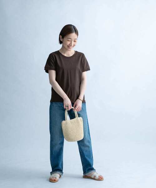 FORK&SPOON（フォークアンドスプーン）の「FORK&SPOON　オーガニックコットンワイドTシャツ（Tシャツ/カットソー・レディース・ブラウン/ネイビー/ブラック系その他/ホワイト系その他・1）」の14枚目の写真