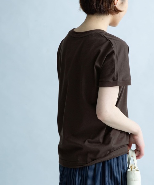 FORK&SPOON（フォークアンドスプーン）の「FORK&SPOON　オーガニックコットンワイドTシャツ（Tシャツ/カットソー・レディース・ブラウン/ネイビー/ブラック系その他/ホワイト系その他・1）」の18枚目の写真