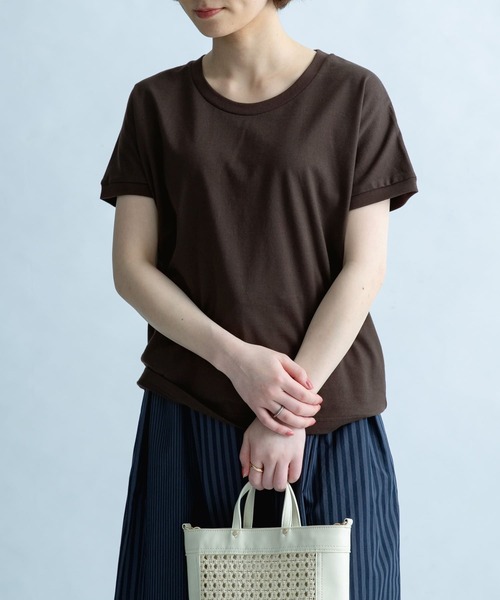 FORK&SPOON（フォークアンドスプーン）の「FORK&SPOON　オーガニックコットンワイドTシャツ（Tシャツ/カットソー・レディース・ブラウン/ネイビー/ブラック系その他/ホワイト系その他・1）」の21枚目の写真