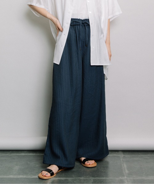 refinedworks（リファインドワークス）の「TRストライプワイドPT（その他パンツ・レディース・ベージュ/ブルー・FREE）」の5枚目の写真