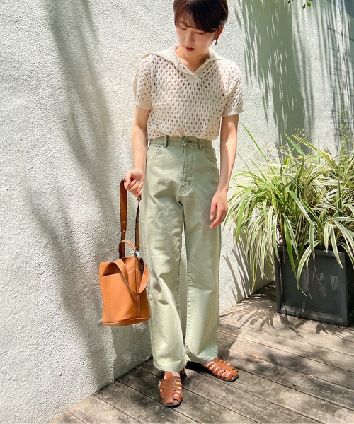 Ambre Ciel(アンブルシエル)の「メッシュポロニット/【WEB/EC限定商品】(ニット/セーター・レディース・ベージュ/アイボリー/モカ・FREE)」の10枚目の写真