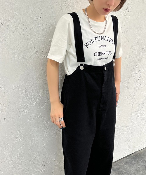 apres jour mignon（アプレジュールミニョン）の「ハイウエストサス付きパンツ【ZOZOTOWN限定アイテム】（サロペット/オーバーオール・レディース・ブラック/ダークインディゴブルー・SMALL/MEDIUM/X-LARGE）」の10枚目の写真