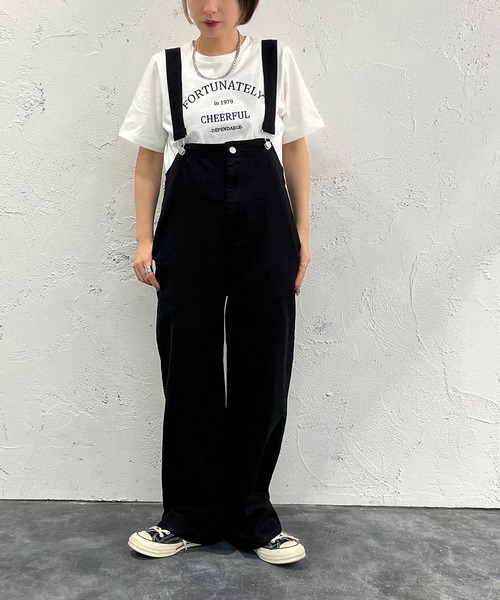 apres jour mignon（アプレジュールミニョン）の「ハイウエストサス付きパンツ【ZOZOTOWN限定アイテム】（サロペット/オーバーオール・レディース・ブラック/ダークインディゴブルー・SMALL/MEDIUM/X-LARGE）」の6枚目の写真