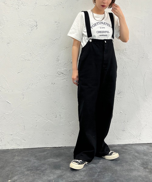 apres jour mignon（アプレジュールミニョン）の「ハイウエストサス付きパンツ【ZOZOTOWN限定アイテム】（サロペット/オーバーオール・レディース・ブラック/ダークインディゴブルー・SMALL/MEDIUM/X-LARGE）」の14枚目の写真