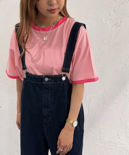 apres jour mignon（アプレジュールミニョン）の「ハイウエストサス付きパンツ【ZOZOTOWN限定アイテム】（サロペット/オーバーオール・レディース・ブラック/ダークインディゴブルー・SMALL/MEDIUM/X-LARGE）」の3枚目の写真