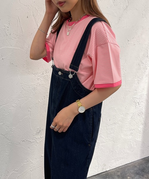 apres jour mignon（アプレジュールミニョン）の「ハイウエストサス付きパンツ【ZOZOTOWN限定アイテム】（サロペット/オーバーオール・レディース・ブラック/ダークインディゴブルー・SMALL/MEDIUM/X-LARGE）」の11枚目の写真