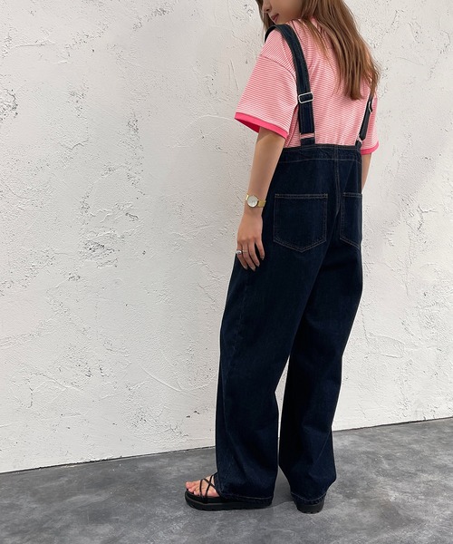 apres jour mignon（アプレジュールミニョン）の「ハイウエストサス付きパンツ【ZOZOTOWN限定アイテム】（サロペット/オーバーオール・レディース・ブラック/ダークインディゴブルー・SMALL/MEDIUM/X-LARGE）」の9枚目の写真