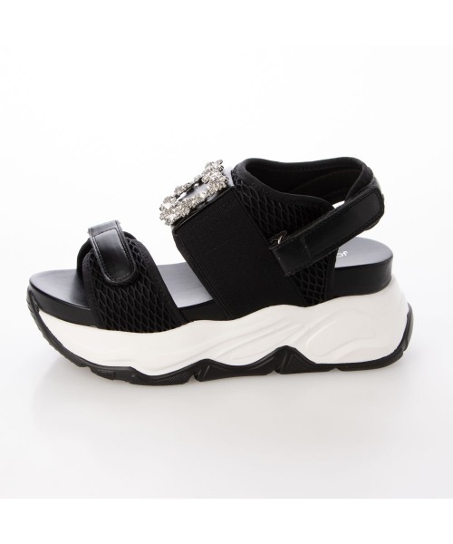 Mafmof（マフモフ）の「Mafmof(マフモフ)ボリュームソールビジュースポーツサンダル（サンダル・レディース・ブラック/ホワイト・M/LL/L/S）」の10枚目の写真