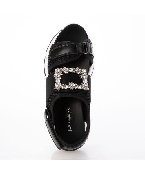 Mafmof（マフモフ）の「Mafmof(マフモフ)ボリュームソールビジュースポーツサンダル（サンダル・レディース・ブラック/ホワイト・M/LL/L/S）」の18枚目の写真