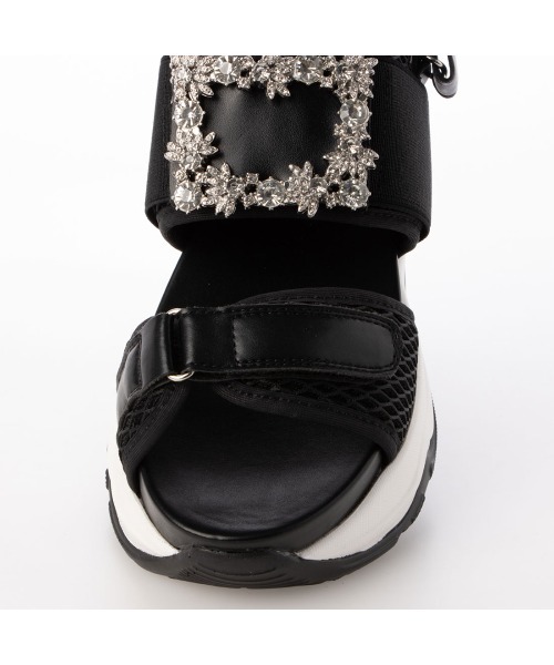 Mafmof（マフモフ）の「Mafmof(マフモフ)ボリュームソールビジュースポーツサンダル（サンダル・レディース・ブラック/ホワイト・M/LL/L/S）」の12枚目の写真