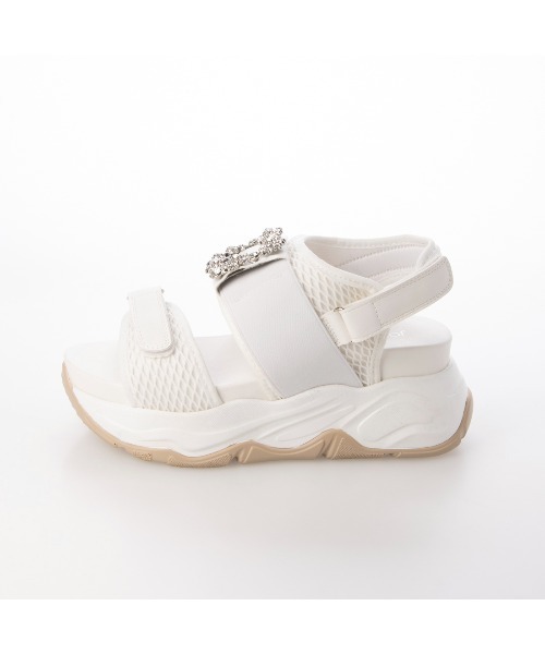 Mafmof（マフモフ）の「Mafmof(マフモフ)ボリュームソールビジュースポーツサンダル（サンダル・レディース・ブラック/ホワイト・M/LL/L/S）」の11枚目の写真