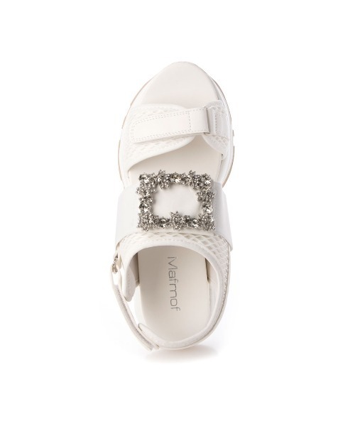 Mafmof（マフモフ）の「Mafmof(マフモフ)ボリュームソールビジュースポーツサンダル（サンダル・レディース・ブラック/ホワイト・M/LL/L/S）」の19枚目の写真