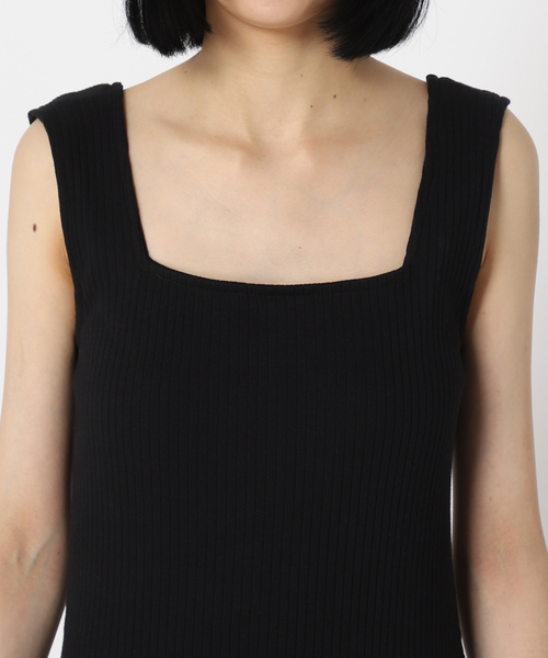 u by spick&span■スクエアネックリブワンピース U by SPICK&SPAN（ユーバイスピックアンドスパン）の「スクエア